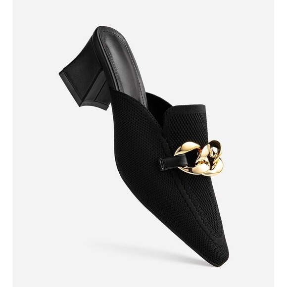 NEWBELLA MOUSSE FIT Pointed Toe Women Heels Black Size 6.5 - Picture 2 of 2